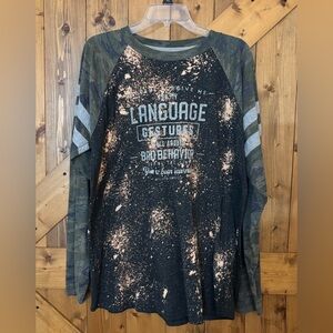 Women's Southern Bliss Gameday Tee with Camo Long Sleeves | Size XL